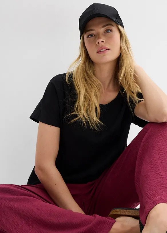 Flammgarnstopp av ekologisk bomull med smockad nederkant, bonprix