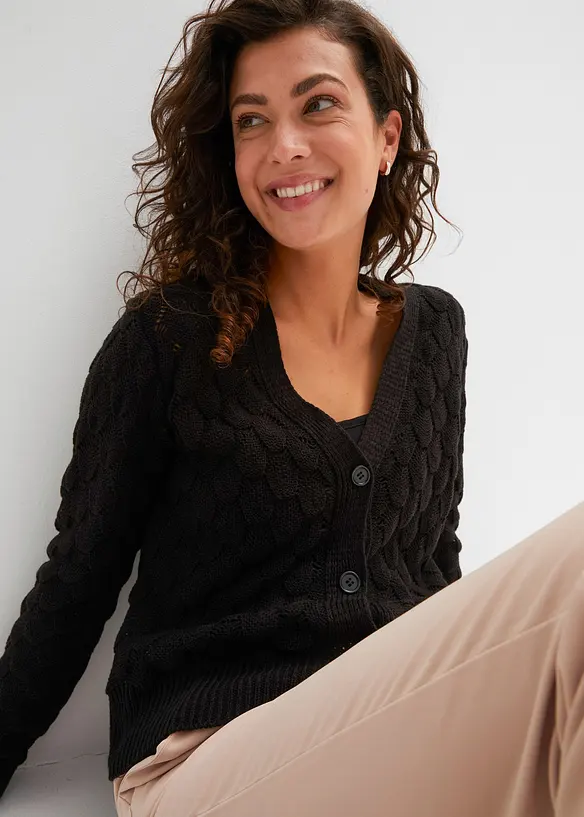 H&aring;lm&ouml;nstrad cardigan, bonprix