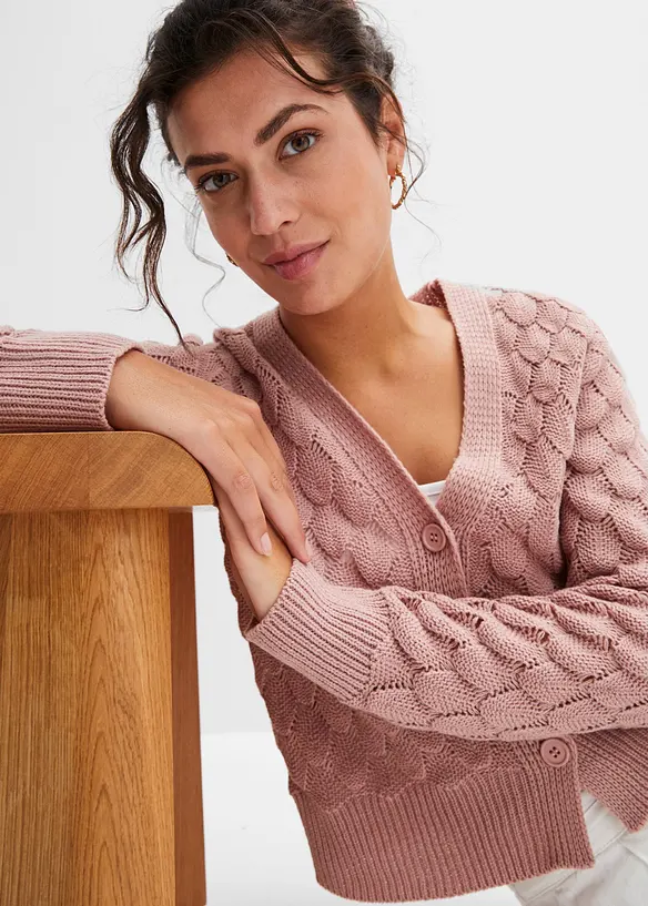 H&aring;lm&ouml;nstrad cardigan, bonprix