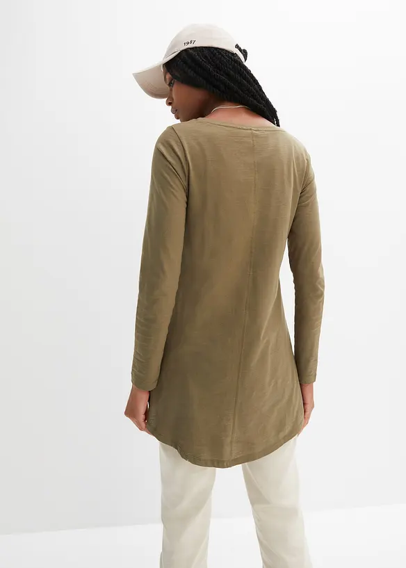 L&aring;ng&auml;rmad topp av ren bomull, bonprix