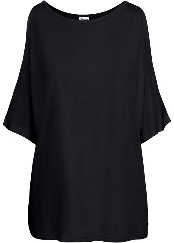 Cold shoulder-topp i viskos, bonprix