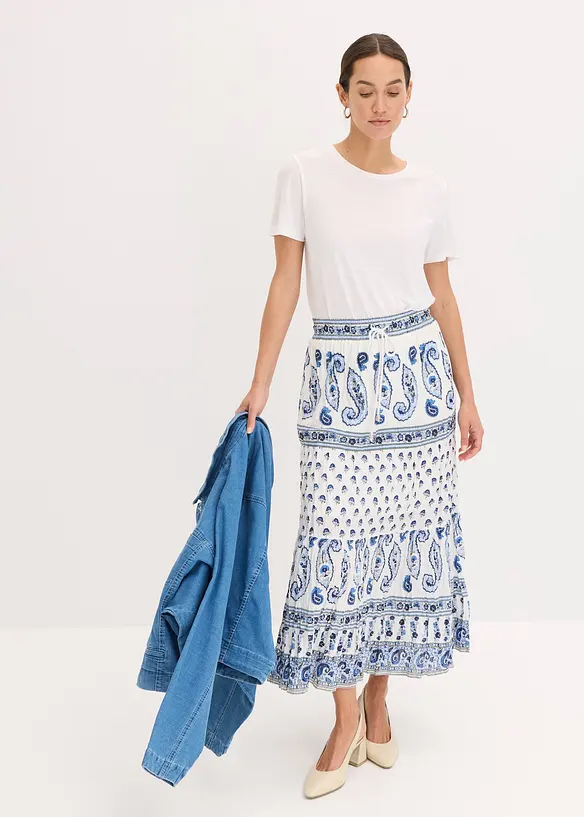 L&aring;ng kjol i bomull, bonprix