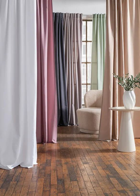 Gardinl&auml;ngd av mikrofibermaterial  (2-pack), bonprix