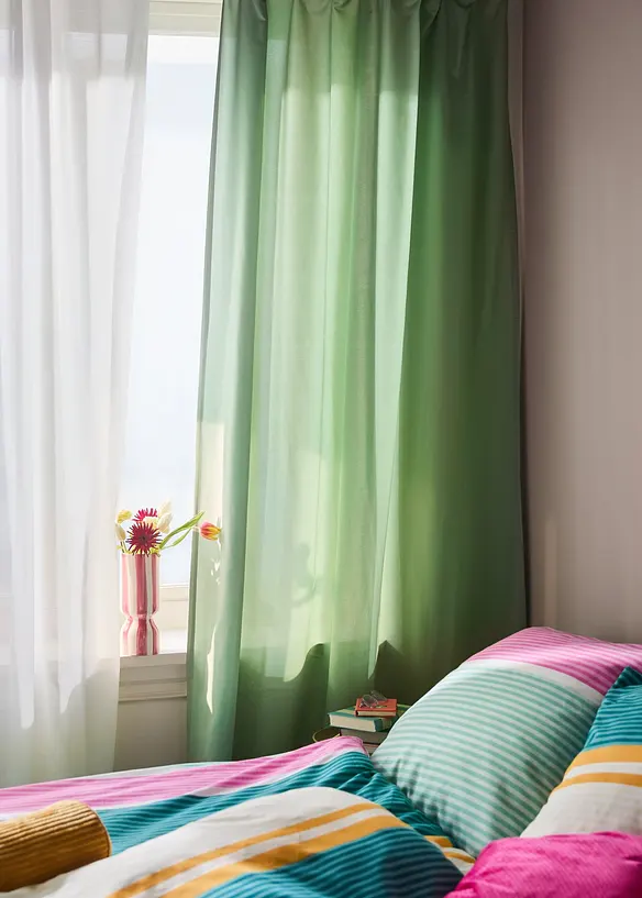 Gardinl&auml;ngd av mikrofibermaterial  (2-pack), bonprix