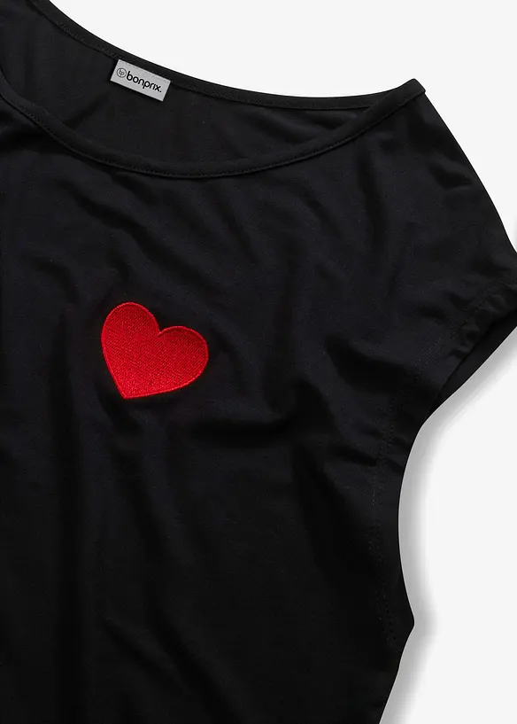 Topp i b&ouml;ljande viskosmix med  med l&auml;ngre rygg, bonprix