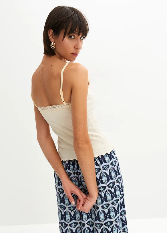 Ribbstickat linne i mjuk viskosmix (2-pack), bonprix