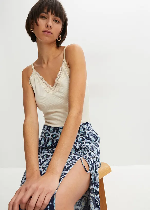 Ribbstickat linne i mjuk viskosmix (2-pack), bonprix