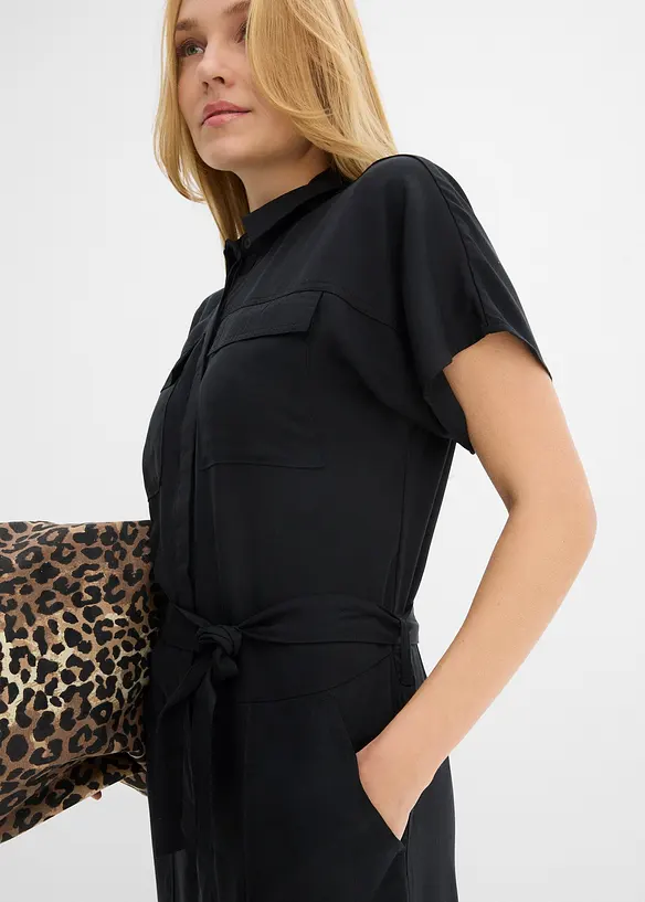 Jumpsuit med sk&auml;rp i f&ouml;ljsam lyocell, bonprix