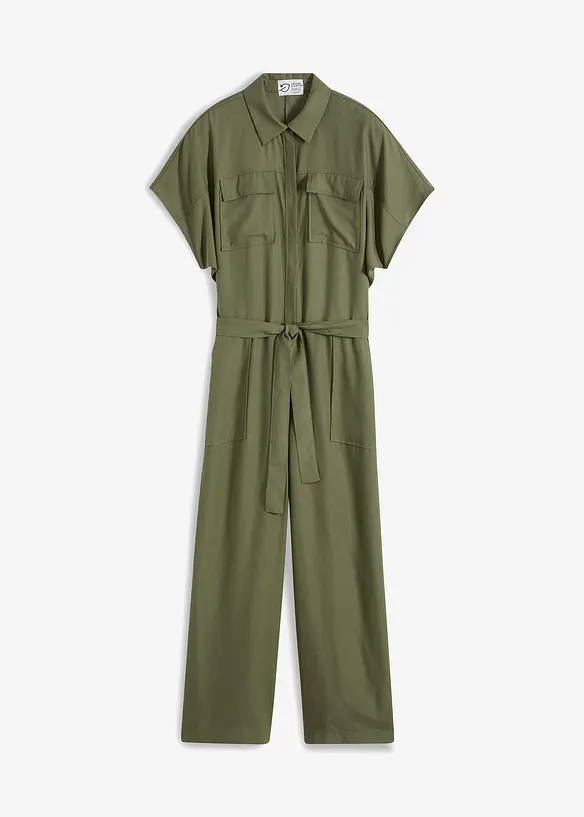 Jumpsuit med sk&auml;rp i f&ouml;ljsam lyocell, bonprix