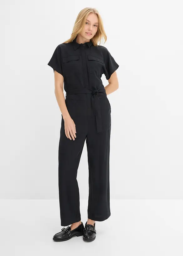 Jumpsuit med sk&auml;rp i f&ouml;ljsam lyocell, bonprix