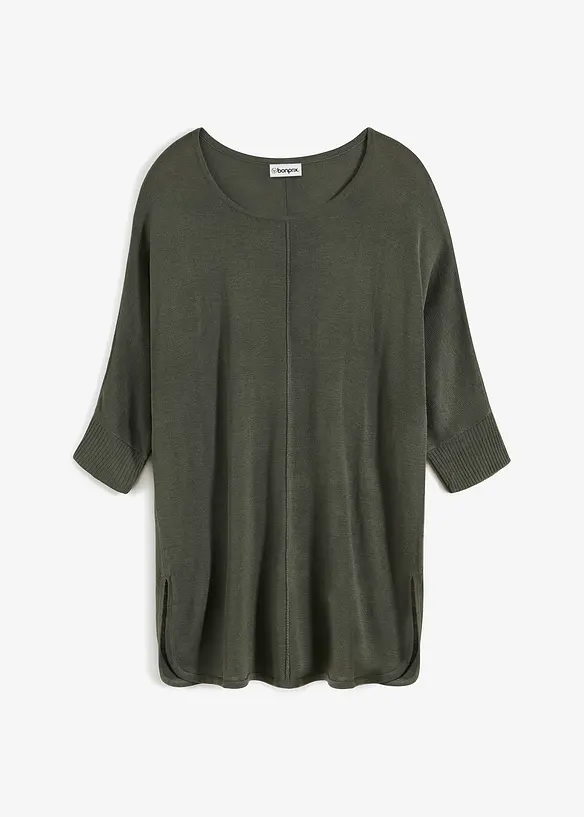 Finstickad tr&ouml;ja med 3/4-&auml;rm, bonprix