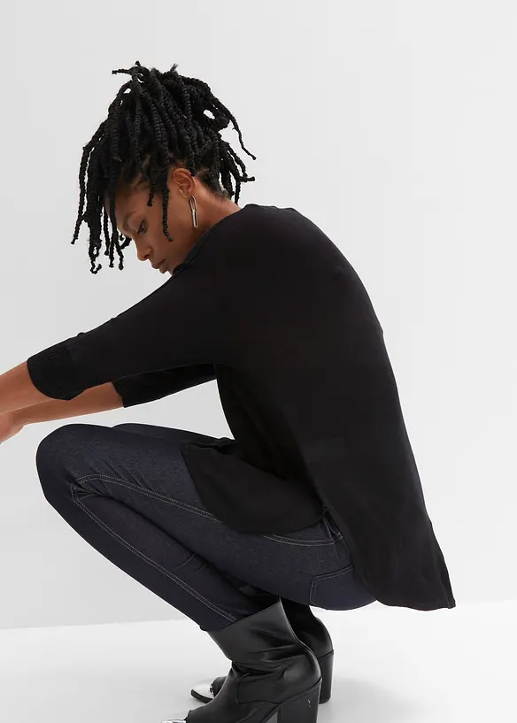 Finstickad tr&ouml;ja med 3/4-&auml;rm, bonprix