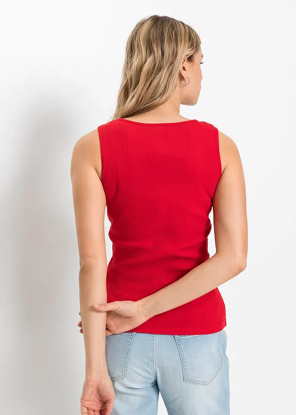 Ribbstickat linne av ren bomull, bonprix