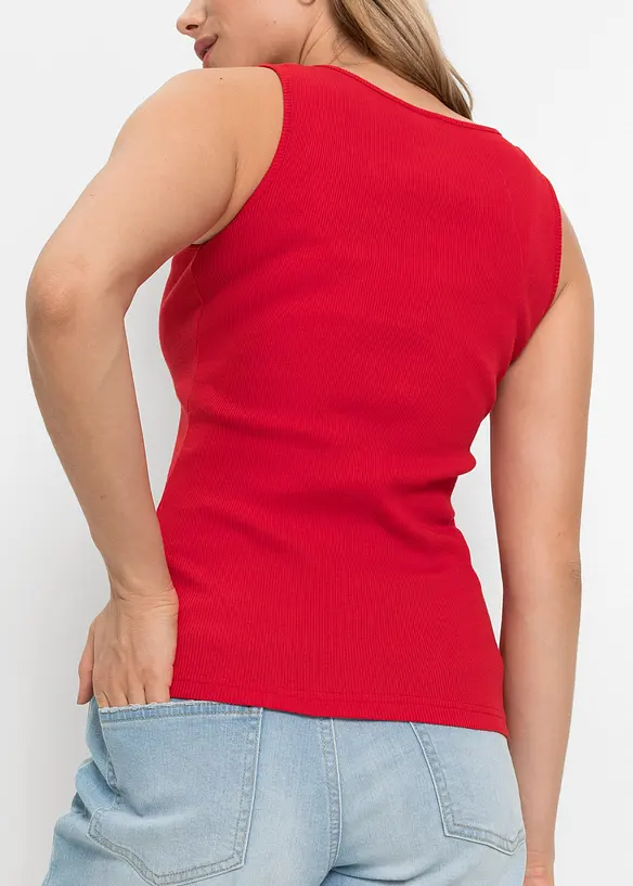 Ribbstickat linne av ren bomull, bonprix