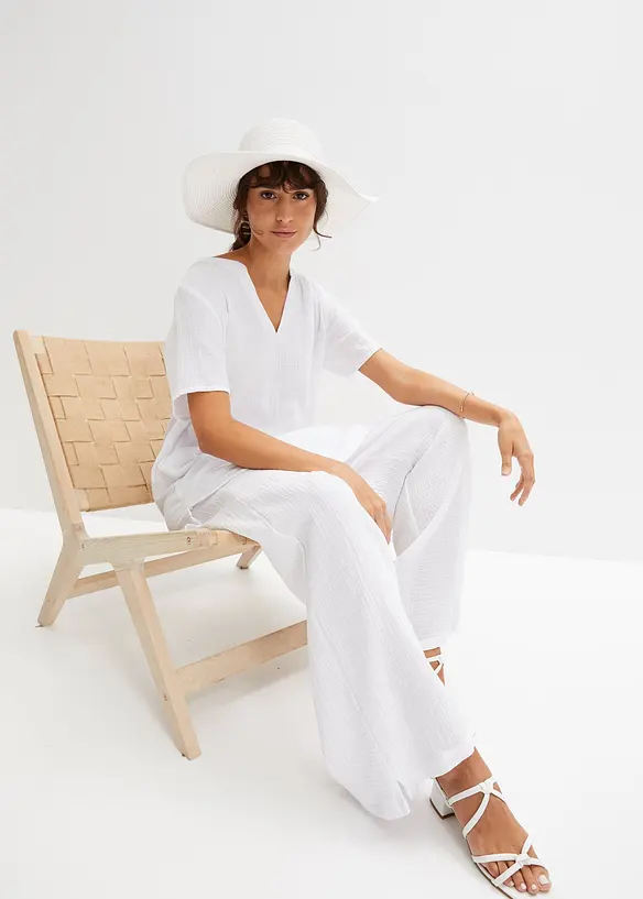 L&aring;ng muslintunika i ren bomull, bonprix