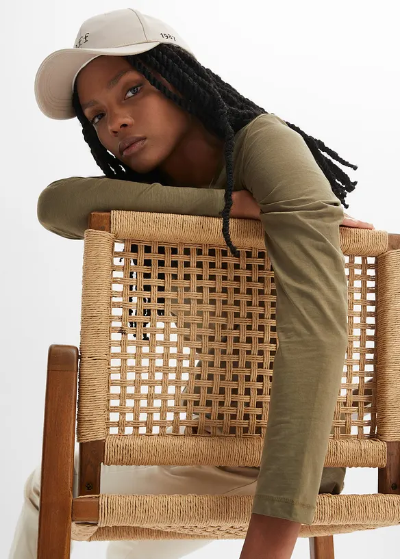 L&aring;ng&auml;rmad topp av ren bomull, bonprix