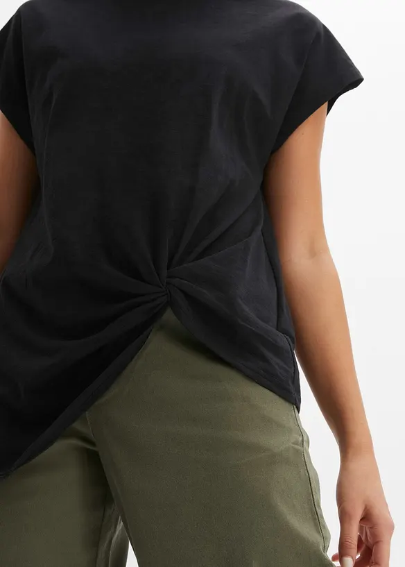 Topp med knutdetalj i ekologisk bomull, bonprix