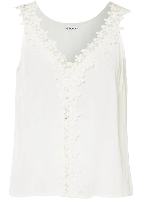 Bluslinne i krinklat material med struktur, bonprix