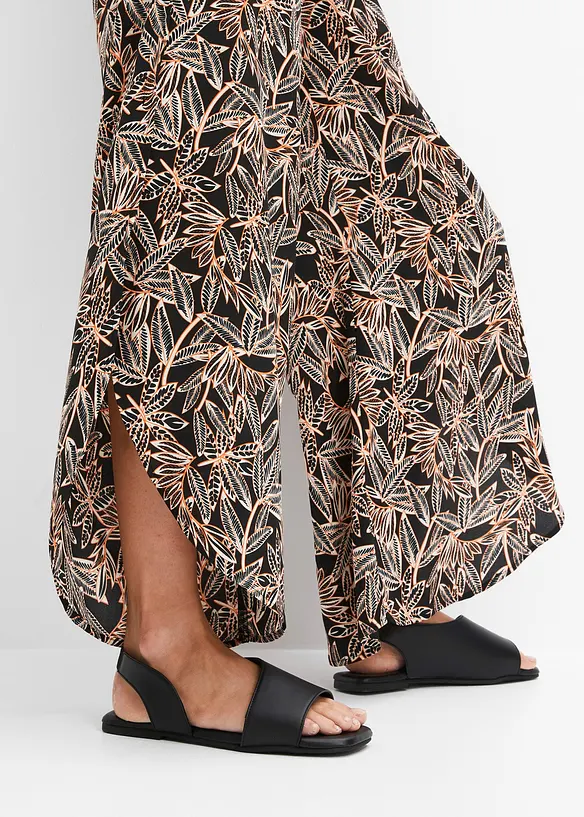 Palazzobyxa med slits, bonprix