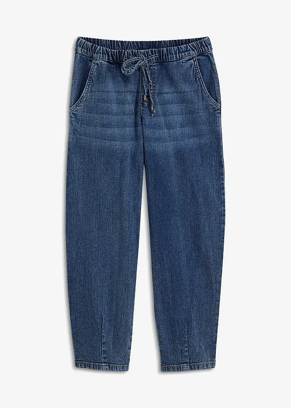 Barrel Jeans Mid Waist, med bekv&auml;m midja, bonprix