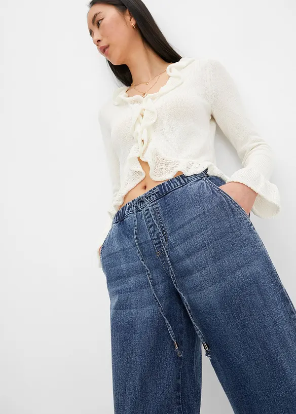 Barrel Jeans Mid Waist, med bekv&auml;m midja, bonprix