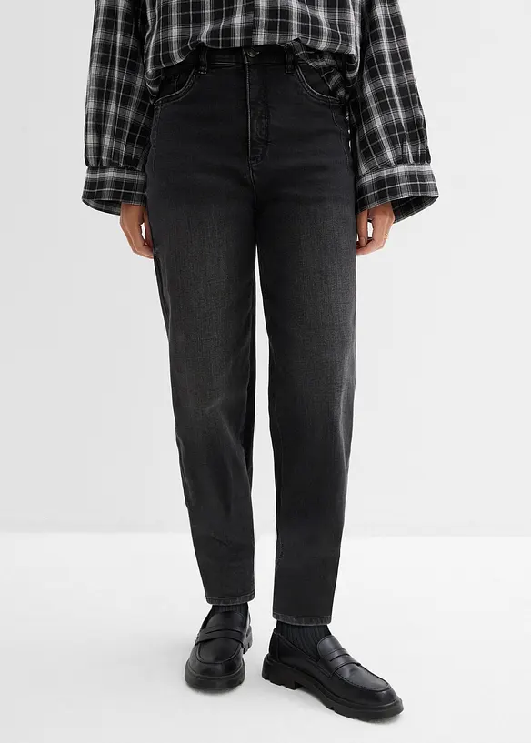 Barreljeans, High Waist, ekologisk bomull, bonprix