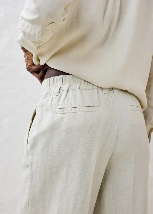 Linnebyxa med gubbveck, bonprix