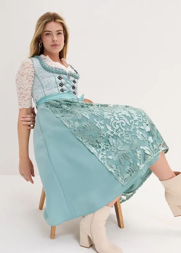 Dirndl med paljettf&ouml;rkl&auml;de (2 delar), bonprix