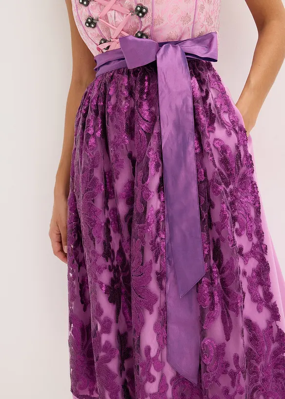 Dirndl med paljettf&ouml;rkl&auml;de (2 delar), bonprix