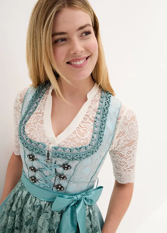 Dirndl med paljettf&ouml;rkl&auml;de (2 delar), bonprix