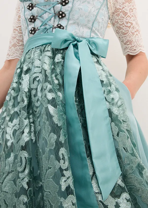 Dirndl med paljettf&ouml;rkl&auml;de (2 delar), bonprix