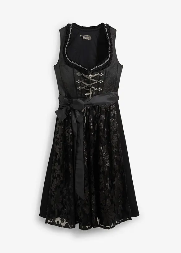 Dirndl med paljettf&ouml;rkl&auml;de (2 delar), bonprix