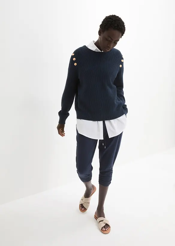 Jerseybyxa i bomullsmix, bonprix