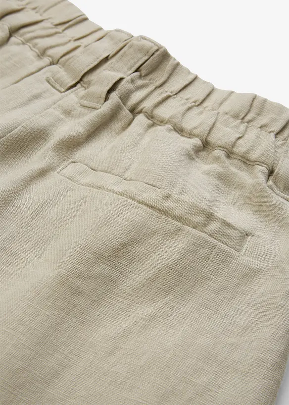 Linnebyxa med gubbveck, bonprix