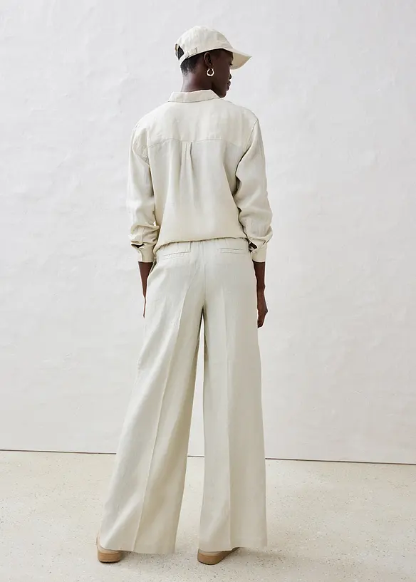 Linnebyxa med gubbveck, bonprix