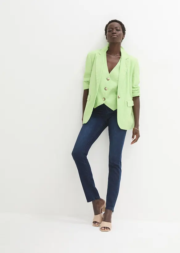 Jeans med bekv&auml;m midja, bonprix