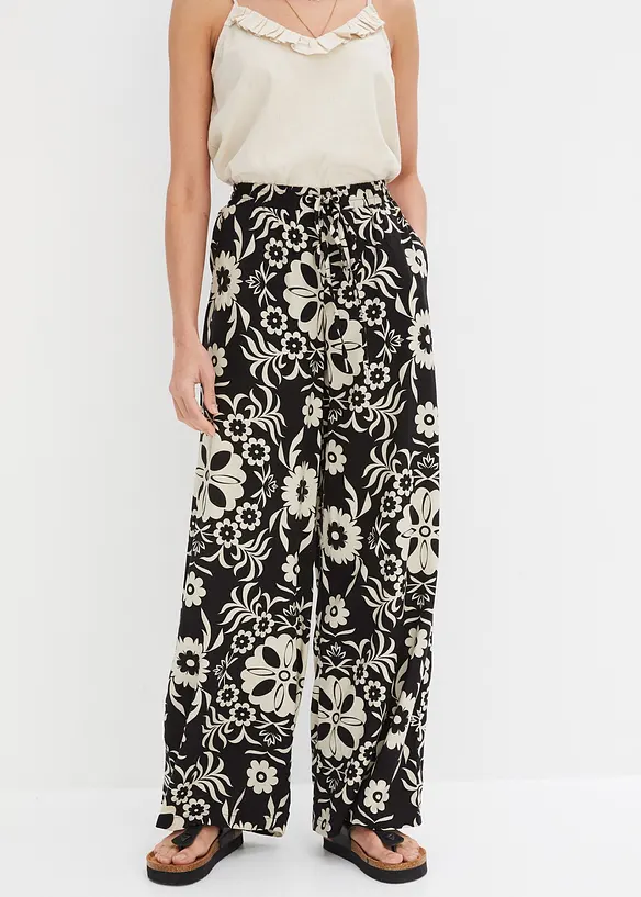 Vid byxa i b&ouml;ljande viskos, bonprix