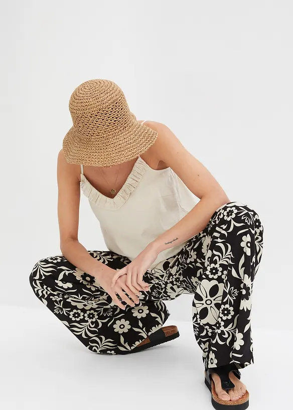 Vid byxa i b&ouml;ljande viskos, bonprix