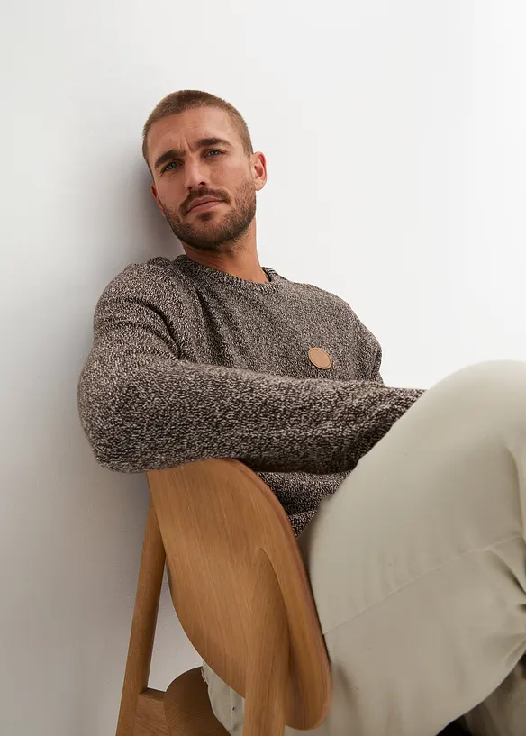 Rundhalsad tr&ouml;ja med bomull, bonprix