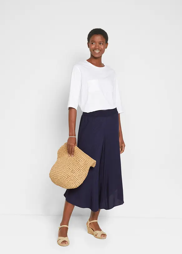 Vadl&aring;ng culottebyxa av h&aring;llbar viskos, bonprix