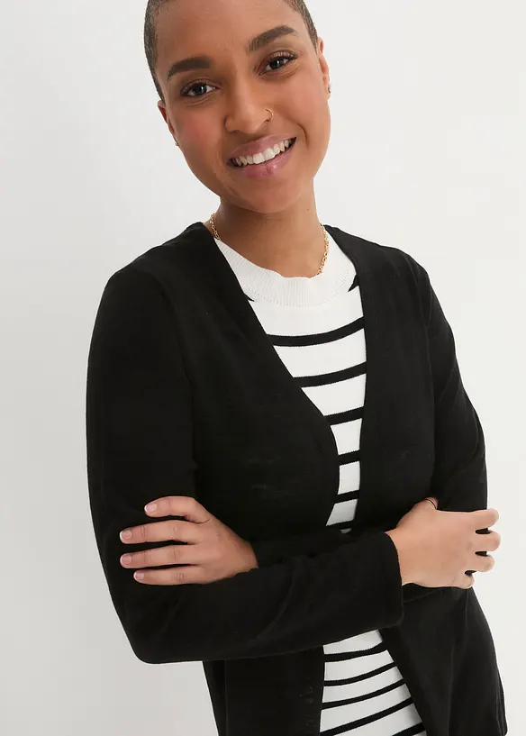 Cardigan i slubgarn av bomull, bonprix