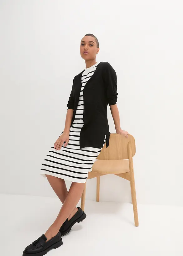 Cardigan i slubgarn av bomull, bonprix