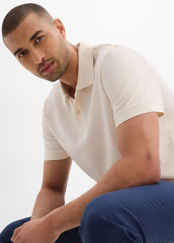 Kort&auml;rmad pik&eacute;tr&ouml;ja i bomull, bonprix