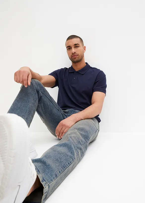 Kort&auml;rmad pik&eacute;tr&ouml;ja i bomull, bonprix