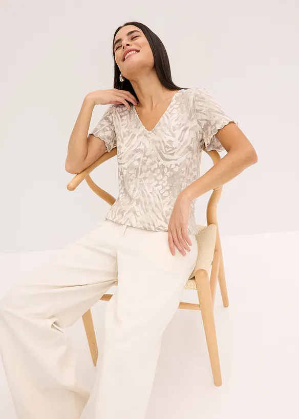 Topp med res&aring;rlinning, bonprix