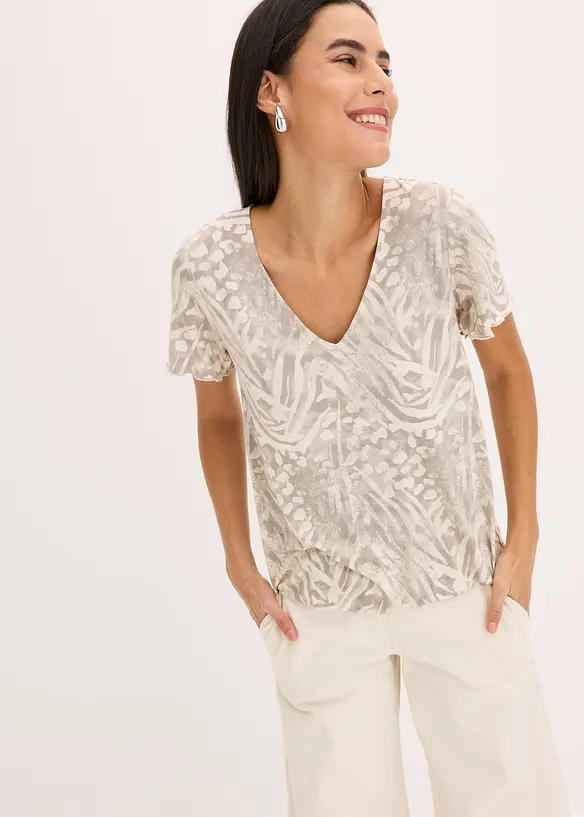 Topp med res&aring;rlinning, bonprix