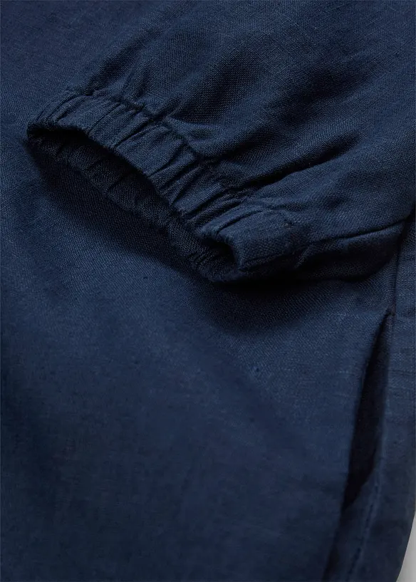 Kort linnekl&auml;nning med 3/4-&auml;rmar, bonprix