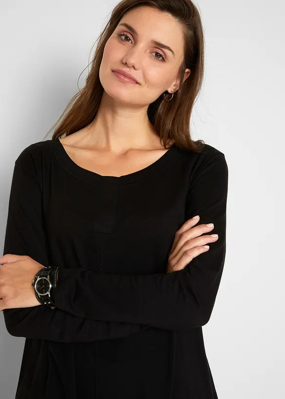 L&aring;ng&auml;rmad topp av bomull och viskos, bonprix