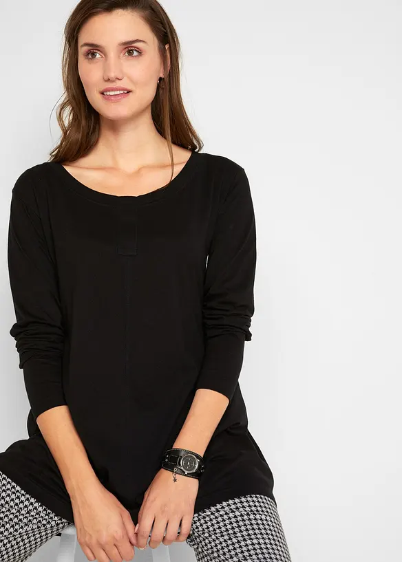 L&aring;ng&auml;rmad topp av bomull och viskos, bonprix