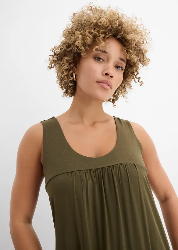 Kort jerseykl&auml;nning av mjuk viskos, bonprix